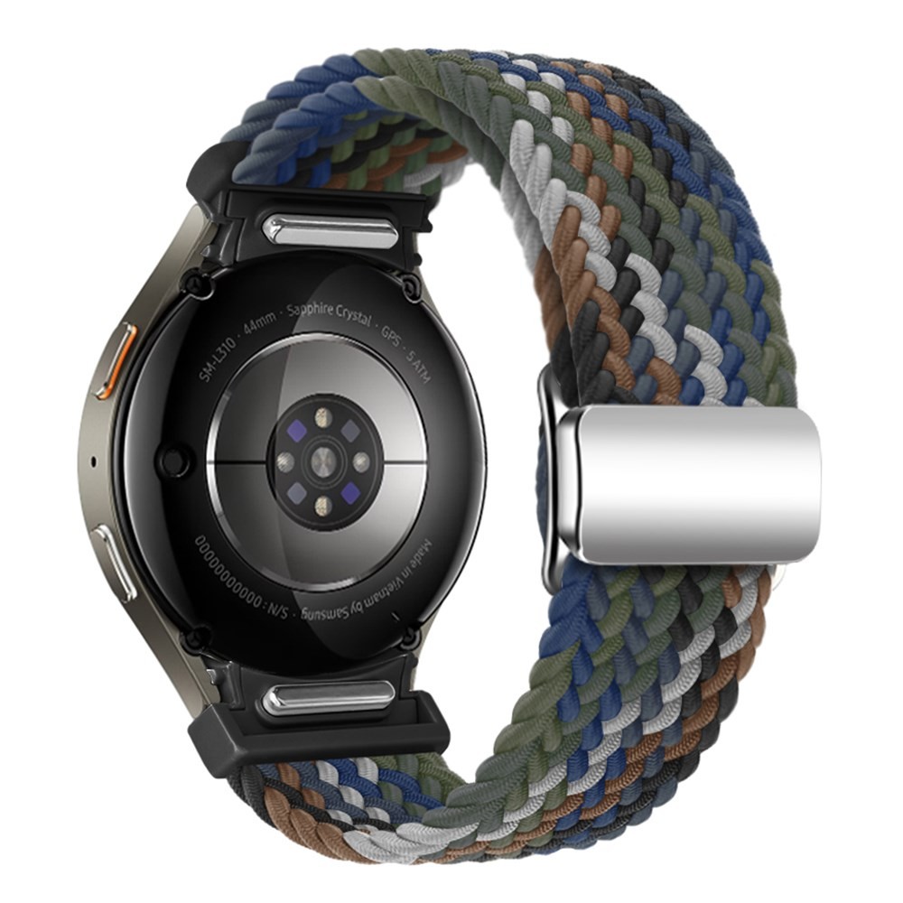 Samsung Galaxy Watch 5/5 Active/5 Pro/6/6 Classic/7/FE - 40 mm KALEBOL Πλεκτό Λουράκι Denim Rainbow