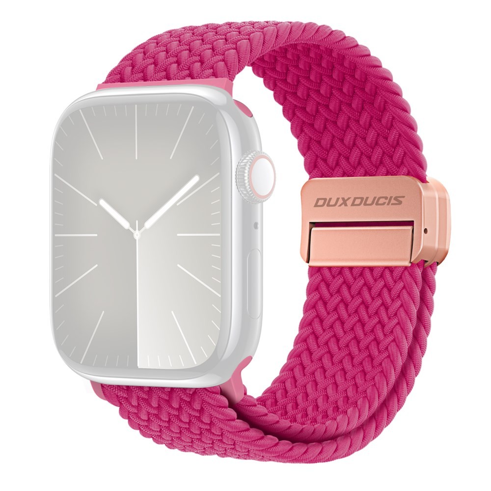 Apple Watch Series 7/8/9/10/SE - 38/40/41/42 mm DUX DUCIS Λουράκι Από Nylon Raspberry