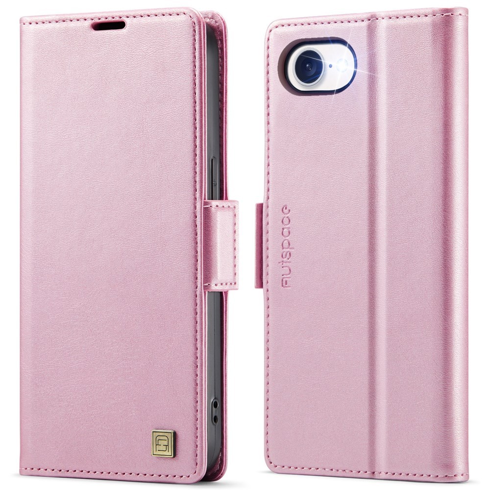 Apple iPhone 16e AUTSPACE A11 Retro Θήκη Πορτοφόλι Pink