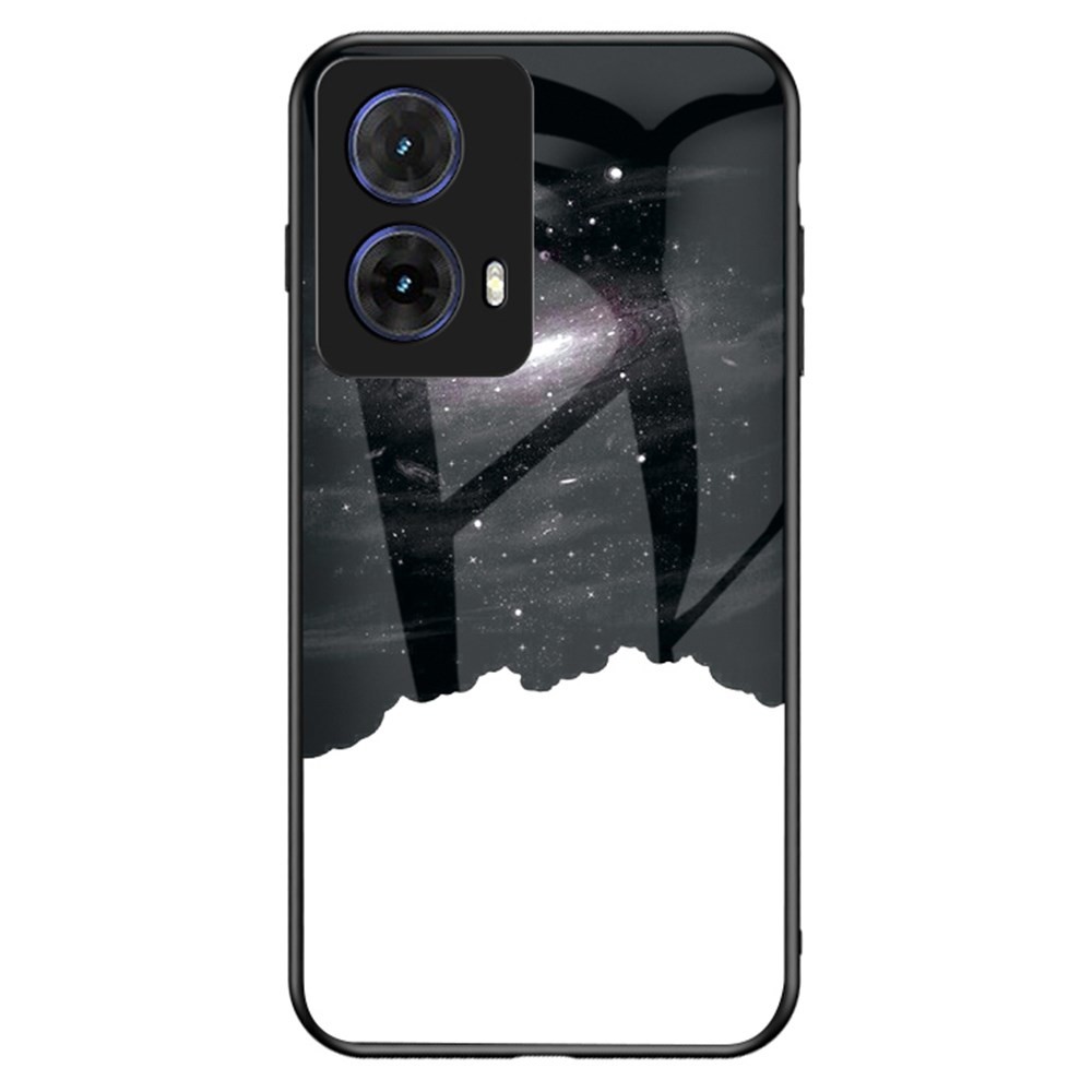Motorola Moto G85 5G Starry Sky Σκληρή Θήκη με Τζάμι Black/White