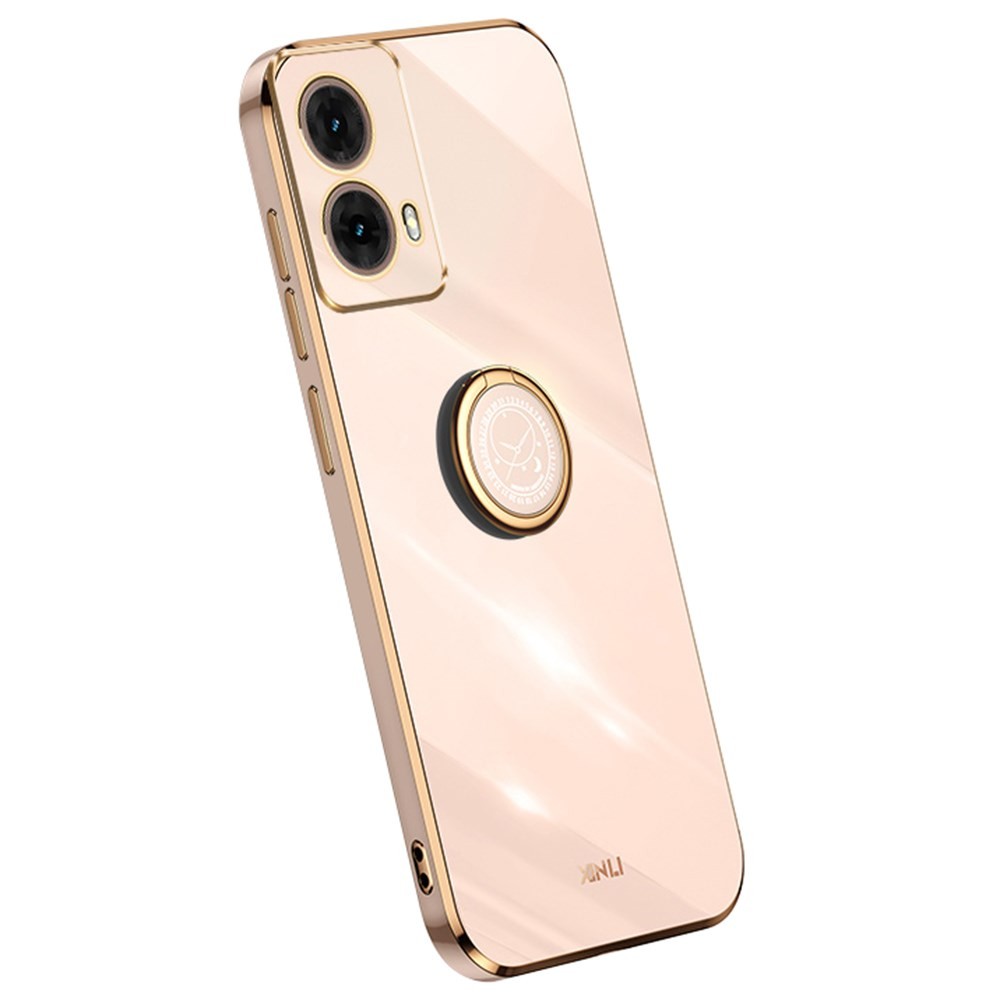 Motorola Moto G85 5G XINLI Straight Θήκη Σιλικόνης με Δαχτυλίδι Pink