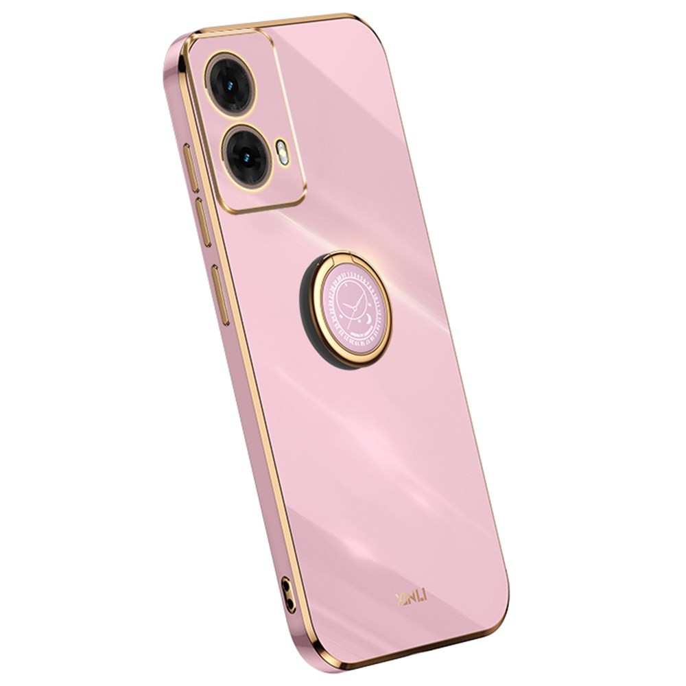 Motorola Moto G85 5G XINLI Straight Θήκη Σιλικόνης με Δαχτυλίδι Cherry Purple