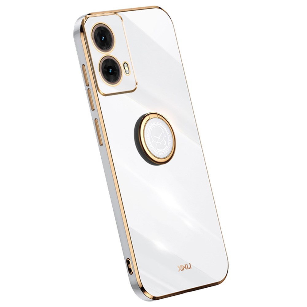 Motorola Moto G85 5G XINLI Straight Θήκη Σιλικόνης με Δαχτυλίδι White