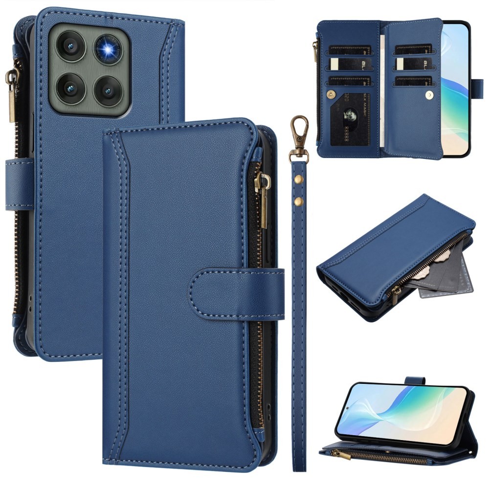 Motorola Edge 60 Pro 5G Zipper Θήκη Πορτοφόλι Dark Blue