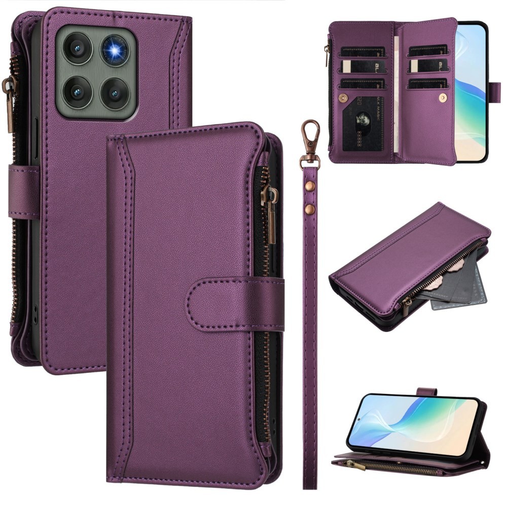 Motorola Edge 60 Pro 5G Zipper Θήκη Πορτοφόλι Purple