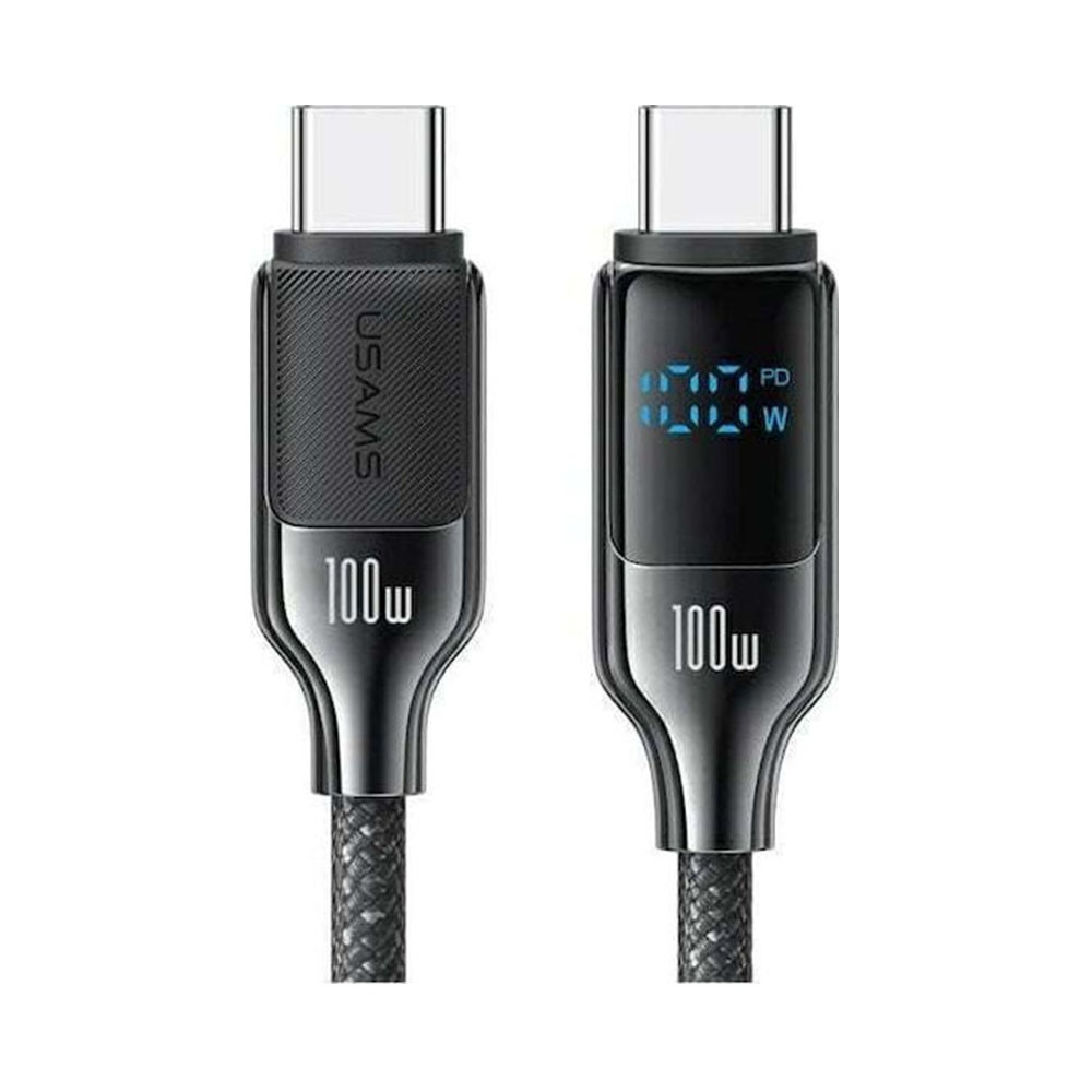 USAMS SJ742 Braided USB 2.0 Cable USB-C σε USB-C 100W  1.2m Black