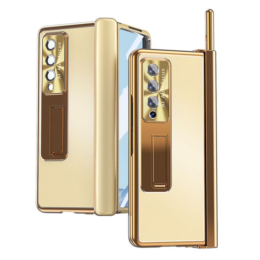 Samsung Galaxy Z Fold4 5G Aluminum Alloy Σκληρή Θήκη με Πενάκι Champagne Gold