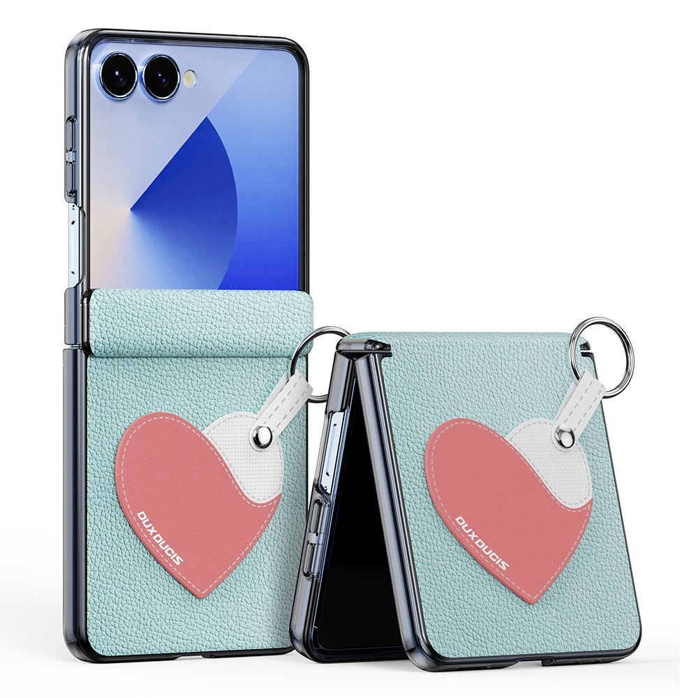 Samsung Galaxy Z Flip7 5G DUX DUCIS Luvy Series Σκληρή Θήκη Cyan Blue Heart