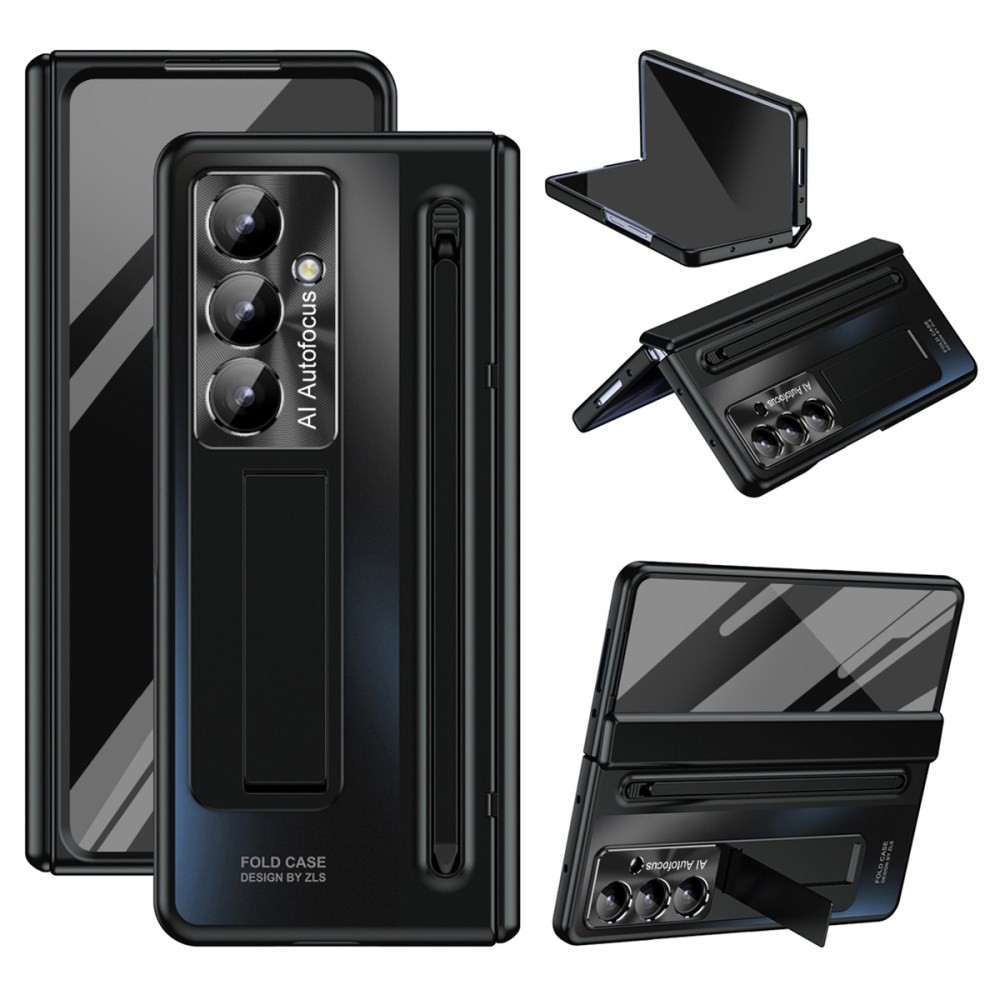 Samsung Galaxy Z Fold7 5G Σκληρή Θήκη με Στήριγμα και Push Πενάκι Black