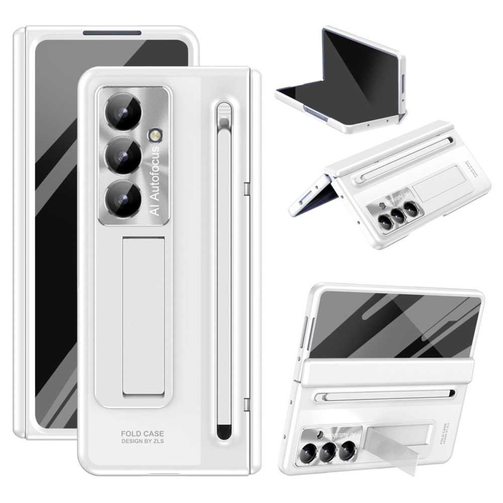 Samsung Galaxy Z Fold7 5G Σκληρή Θήκη με Στήριγμα και Push Πενάκι White