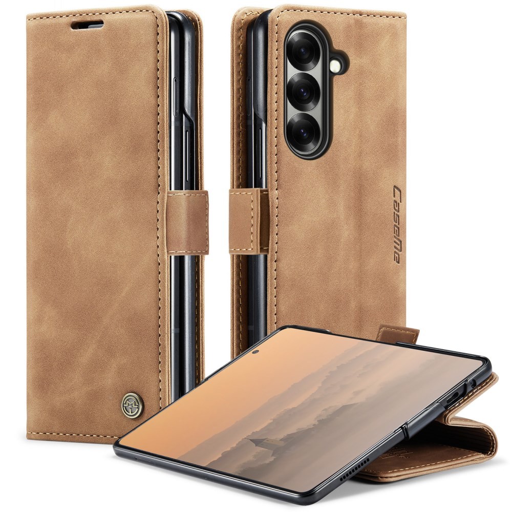 Samsung Galaxy Z Fold7 5G CaseMe 013 Retro Θήκη Πορτοφόλι Brown