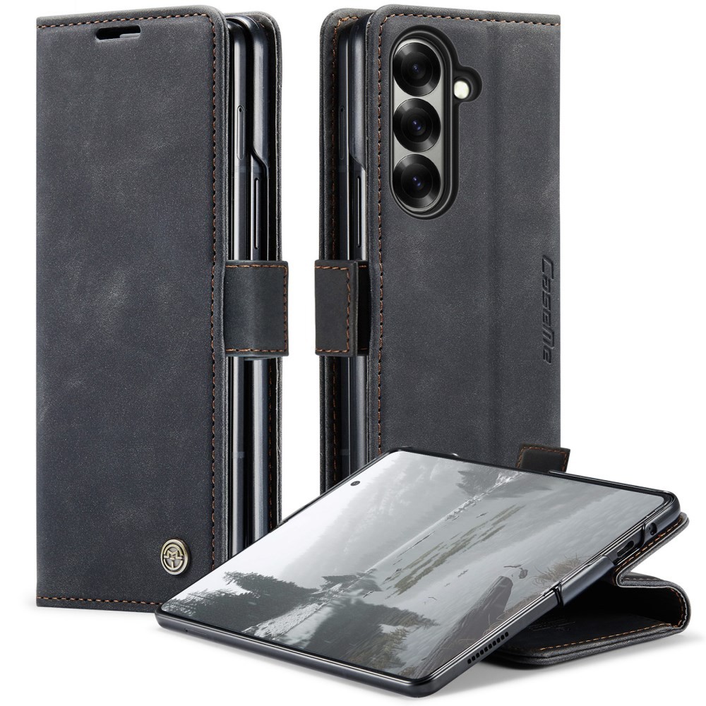 Samsung Galaxy Z Fold7 5G CaseMe 013 Retro Θήκη Πορτοφόλι Black
