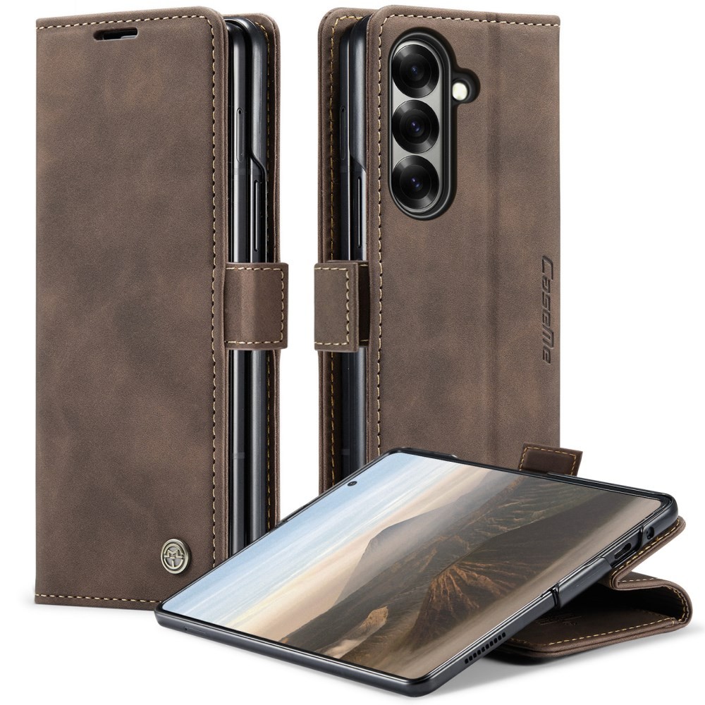 Samsung Galaxy Z Fold7 5G CaseMe 013 Retro Θήκη Πορτοφόλι Coffee