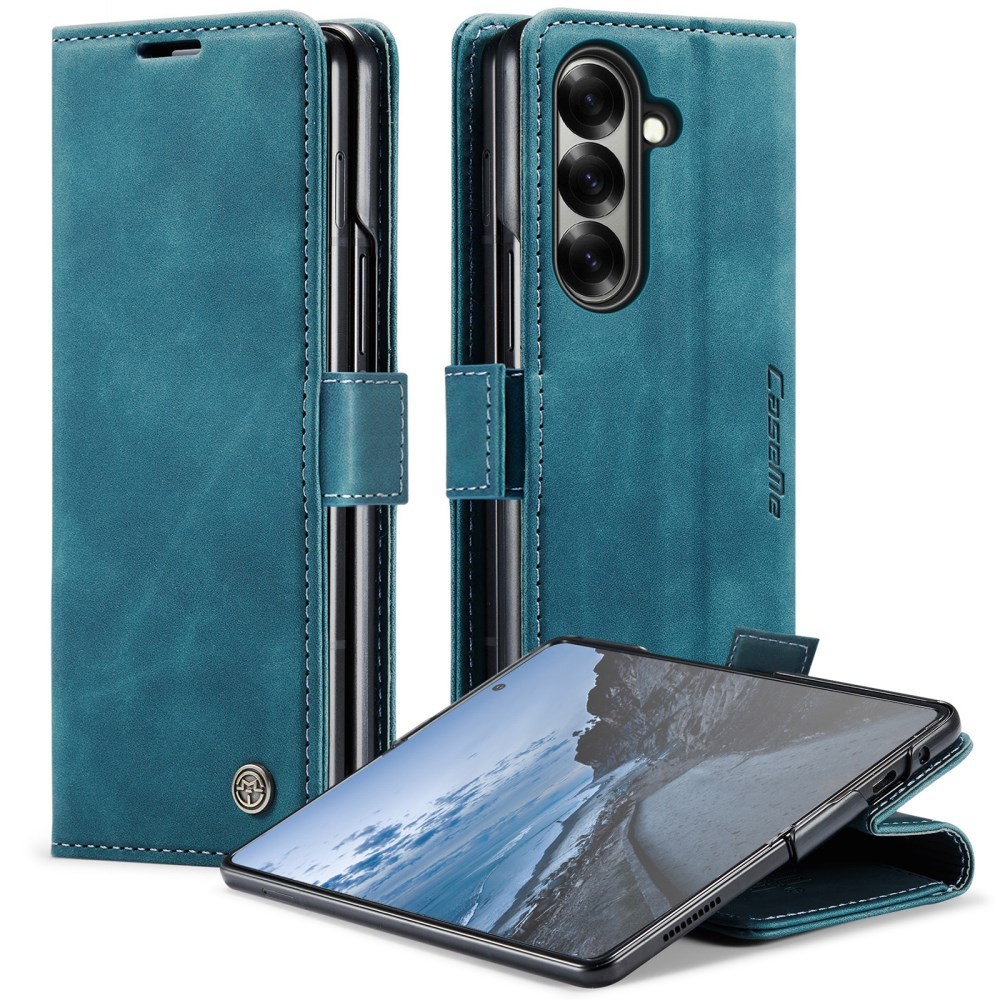 Samsung Galaxy Z Fold7 5G CaseMe 013 Retro Θήκη Πορτοφόλι Green Blue