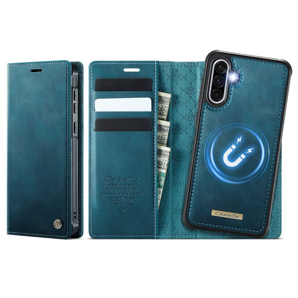 Samsung Galaxy A56 5G CaseMe C49 MagSafe Θήκη Βιβλίο με Αποσπώμενη Θήκη Σιλικόνης Blue Green
