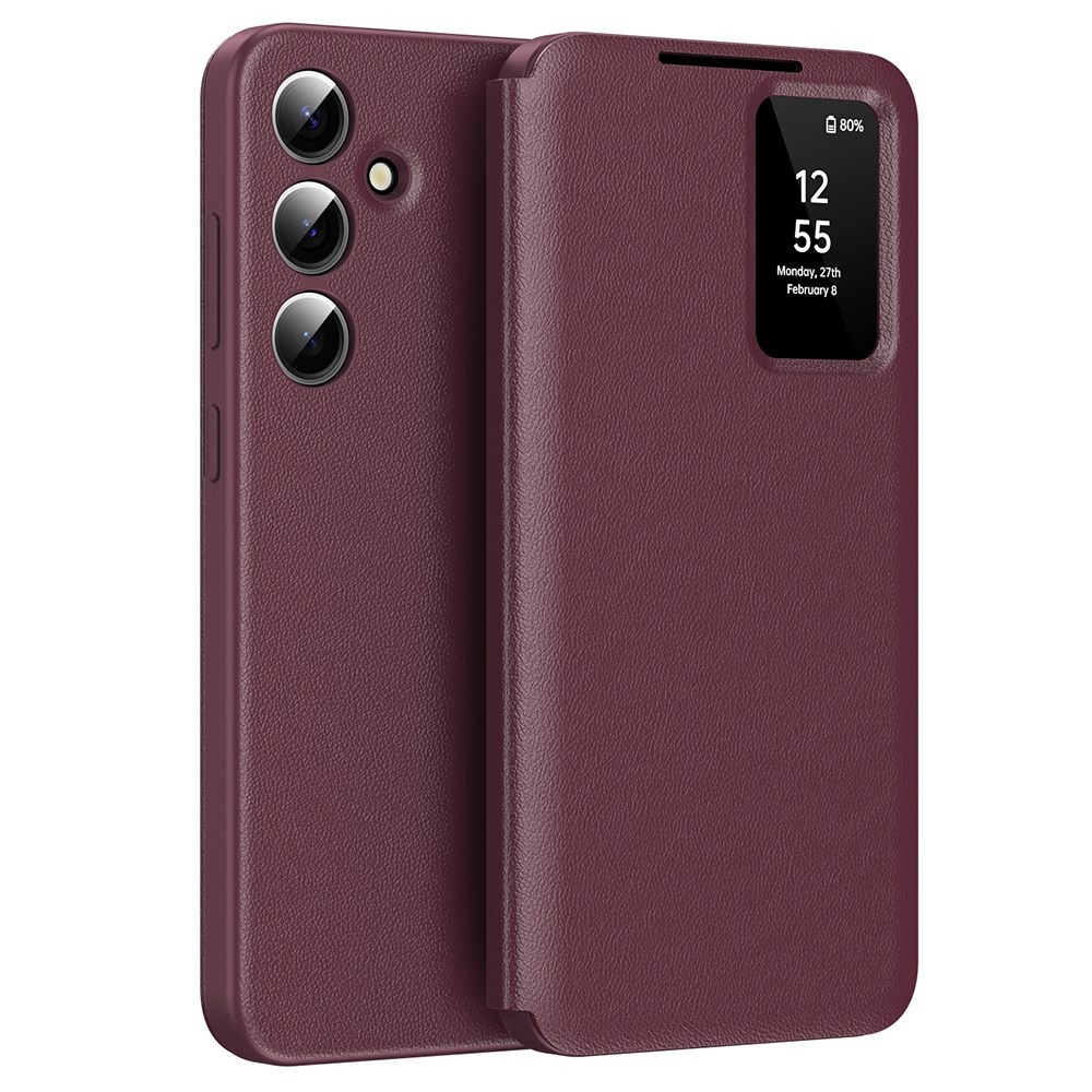 Samsung Galaxy A55 5G Smart Window Θήκη Βιβλίο Wine Red