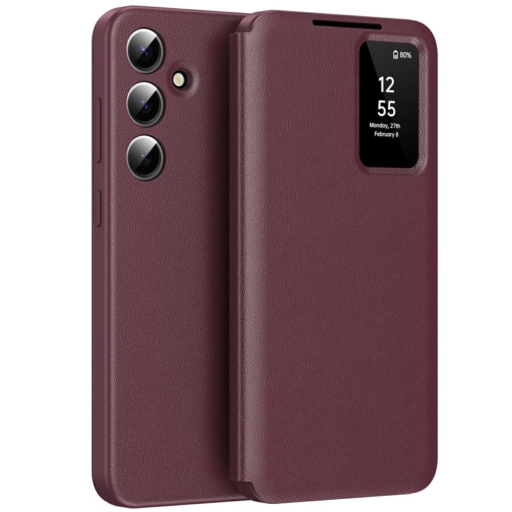 Samsung Galaxy A56 5G Smart Window Θήκη Βιβλίο Wine Red