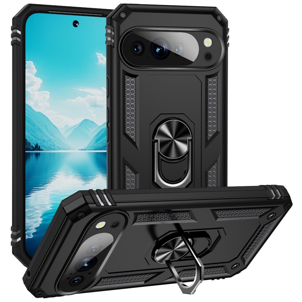 Google Pixel 10 5G/10 Pro 5G Magnetic Ring Σκληρή Θήκη με Δαχτυλίδι Black