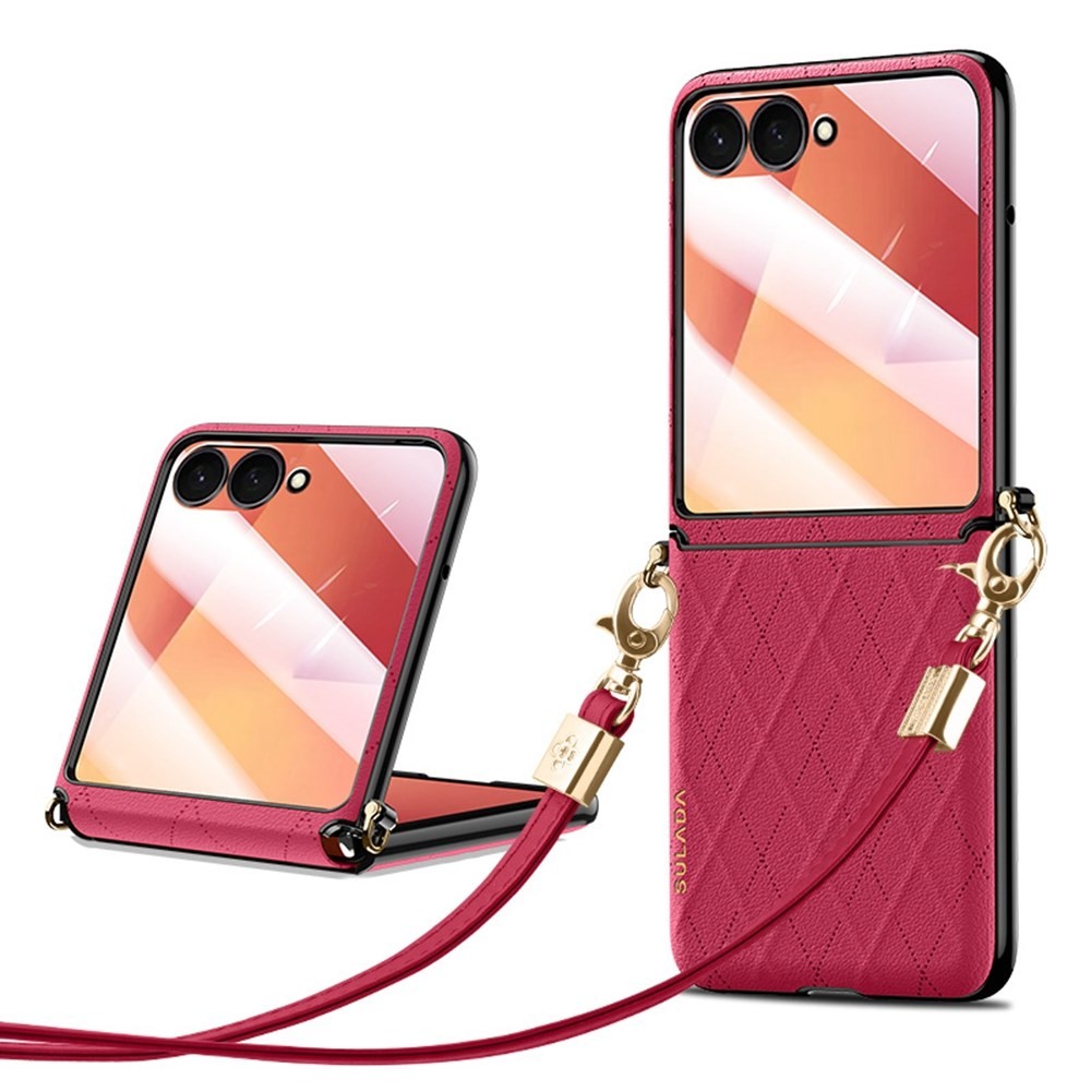 Samsung Galaxy Z Flip7 5G SULADA Rhombus Σκληρή Θήκη Rose Red