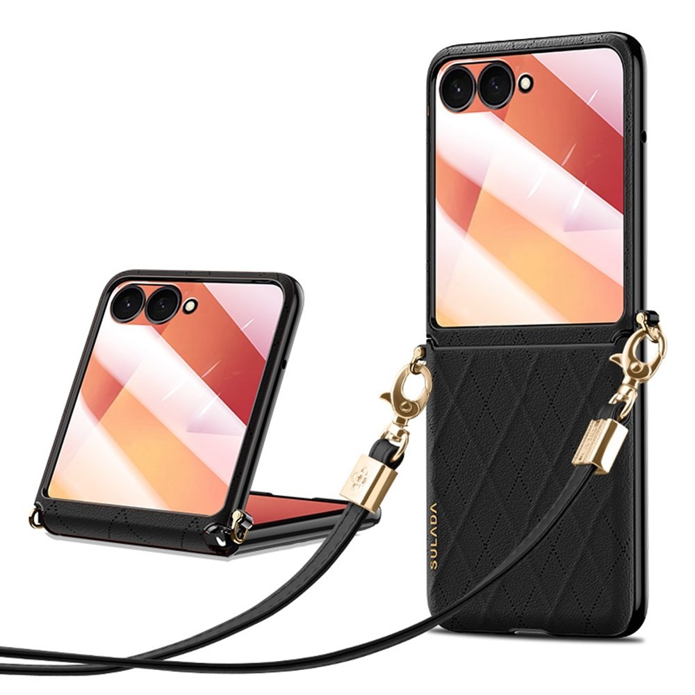 Samsung Galaxy Z Flip7 5G SULADA Rhombus Σκληρή Θήκη Black
