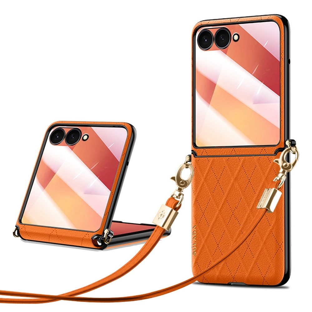 Samsung Galaxy Z Flip7 5G SULADA Rhombus Σκληρή Θήκη Orange