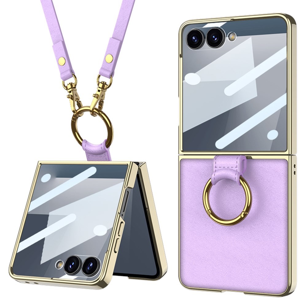 Samsung Galaxy Z Flip7 5G GKK Electroplated Σκληρή Θήκη με Λουράκι Purple