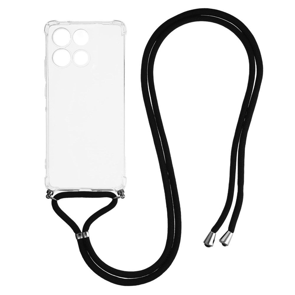 Motorola Moto G86 5G Θήκη Σιλικόνης με Λουράκι Transparent