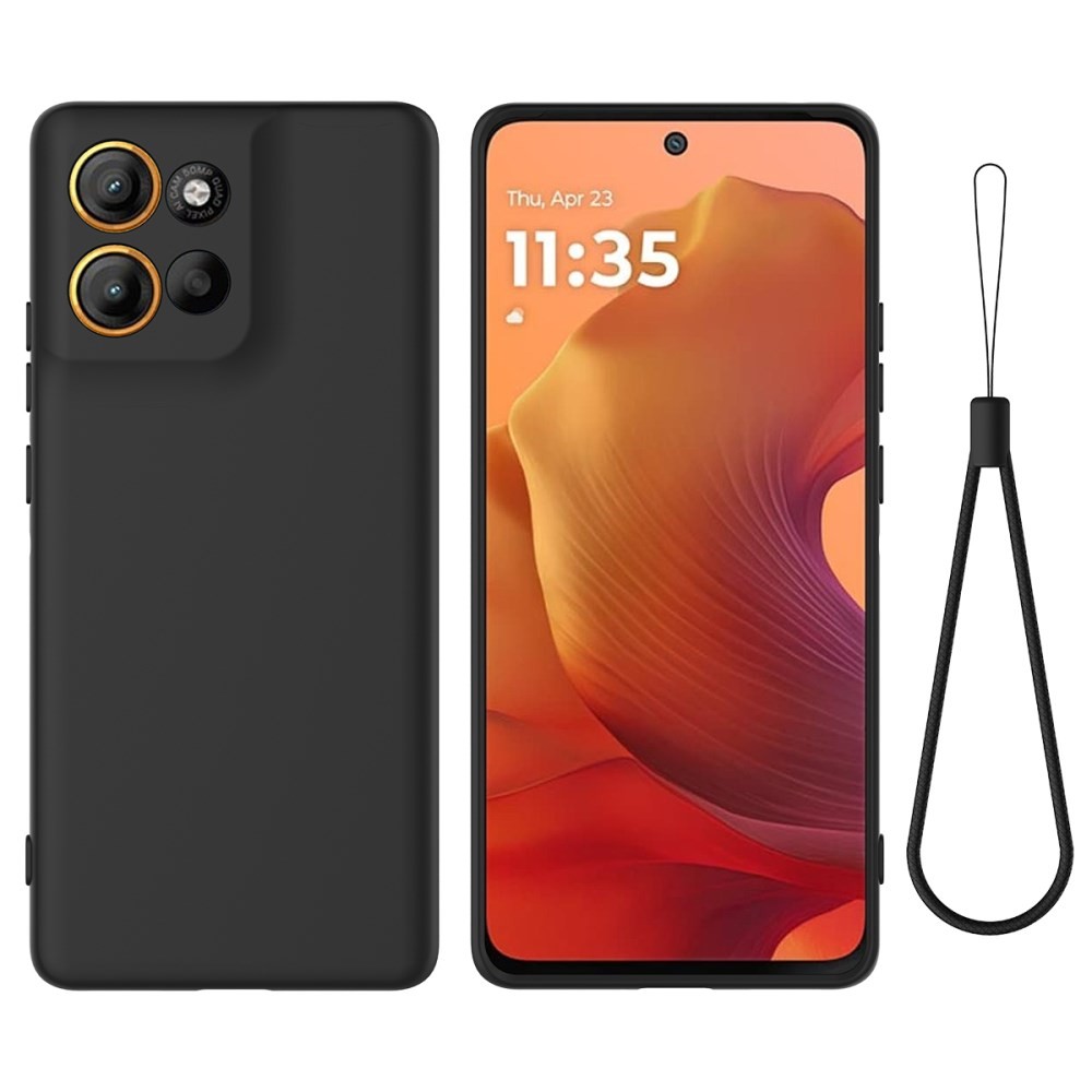 Motorola Moto G86 5G Solid Color Θήκη Σιλικόνης Black
