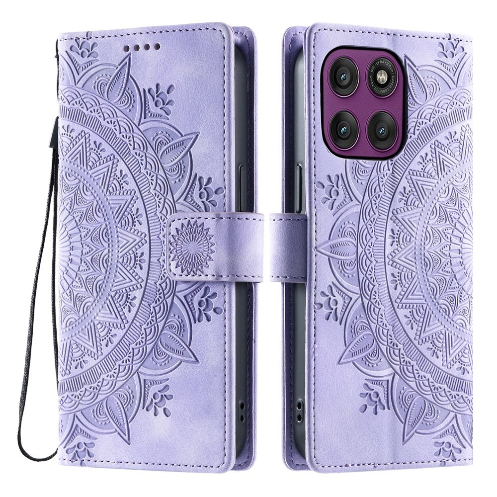 Motorola Moto G86 5G Mandala Flower Θήκη Πορτοφόλι Purple
