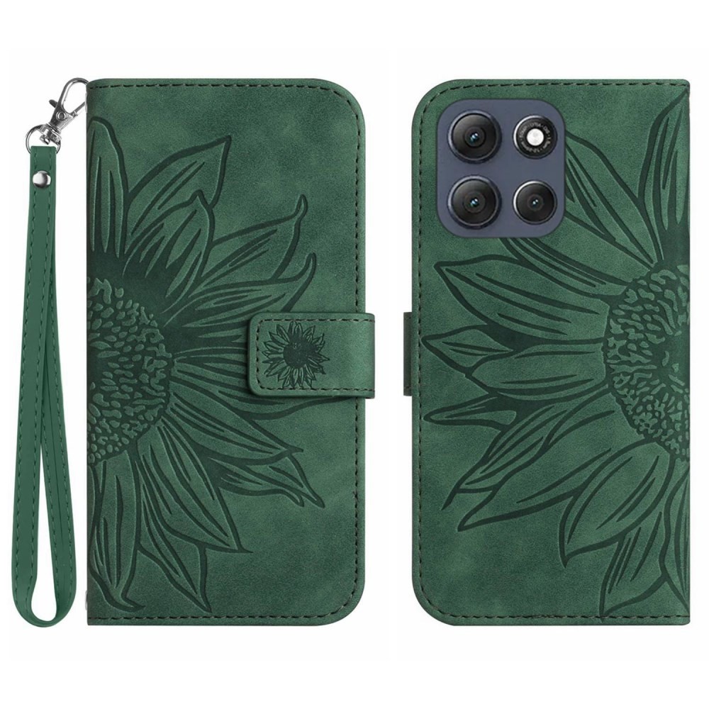Motorola Moto G86 5G Sun Flower Θήκη Πορτοφόλι Dark Green
