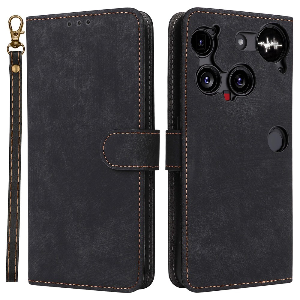 Nothing Phone (3) Brush Magnetic Θήκη Πορτοφόλι Black
