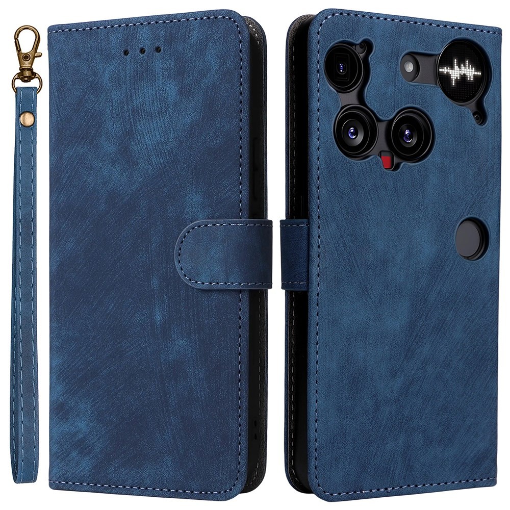 Nothing Phone (3) Brush Magnetic Θήκη Πορτοφόλι Blue