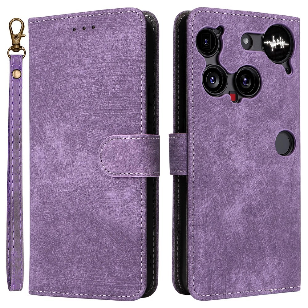 Nothing Phone (3) Brush Magnetic Θήκη Πορτοφόλι Purple