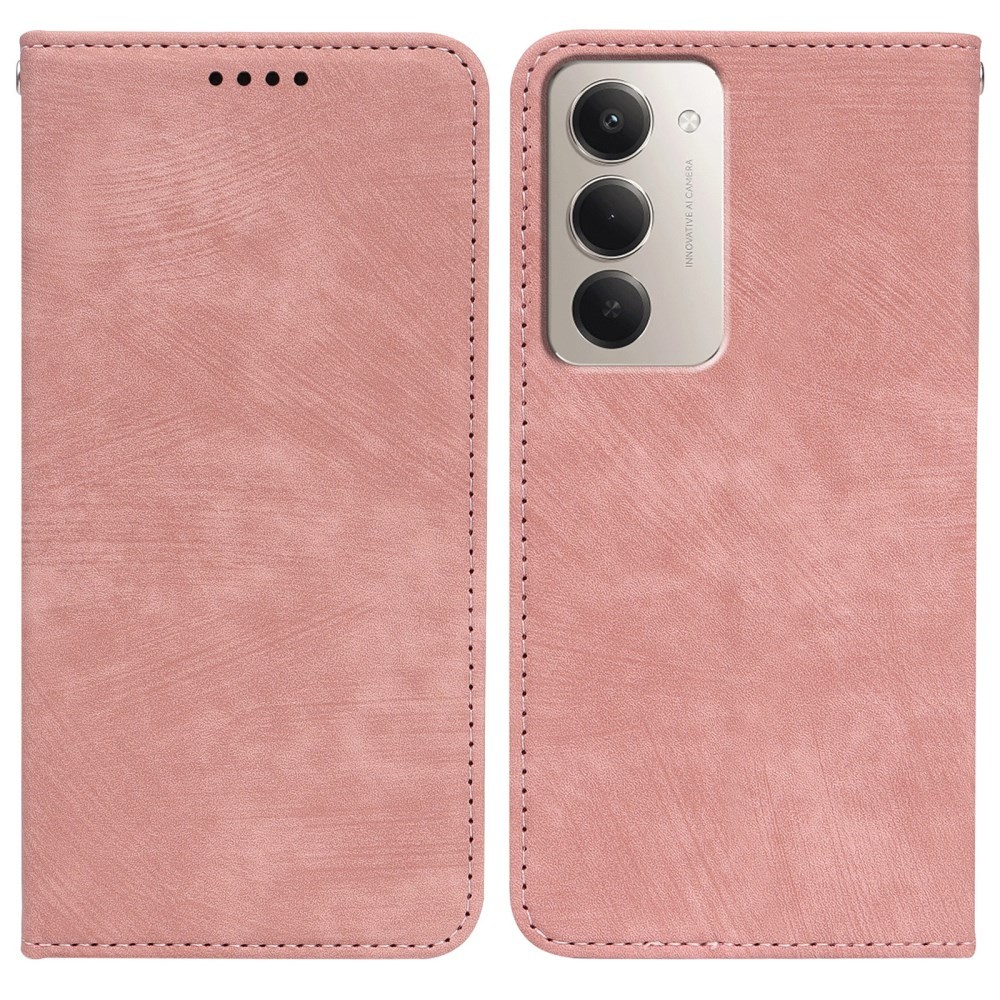 Xiaomi Redmi 15 4G / 5G Brush Magnetic Θήκη Βιβλίο Pink