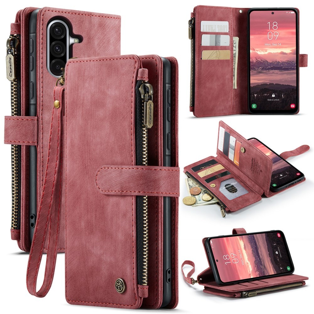 Samsung Galaxy A17 4G / 5G CaseMe C30 Multifunctional Θήκη Πορτοφόλι Wine Red