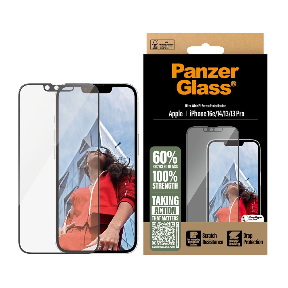 Apple iPhone 16e PanzerGlass Screen Protector/Ultra-Wide Fit Transparent