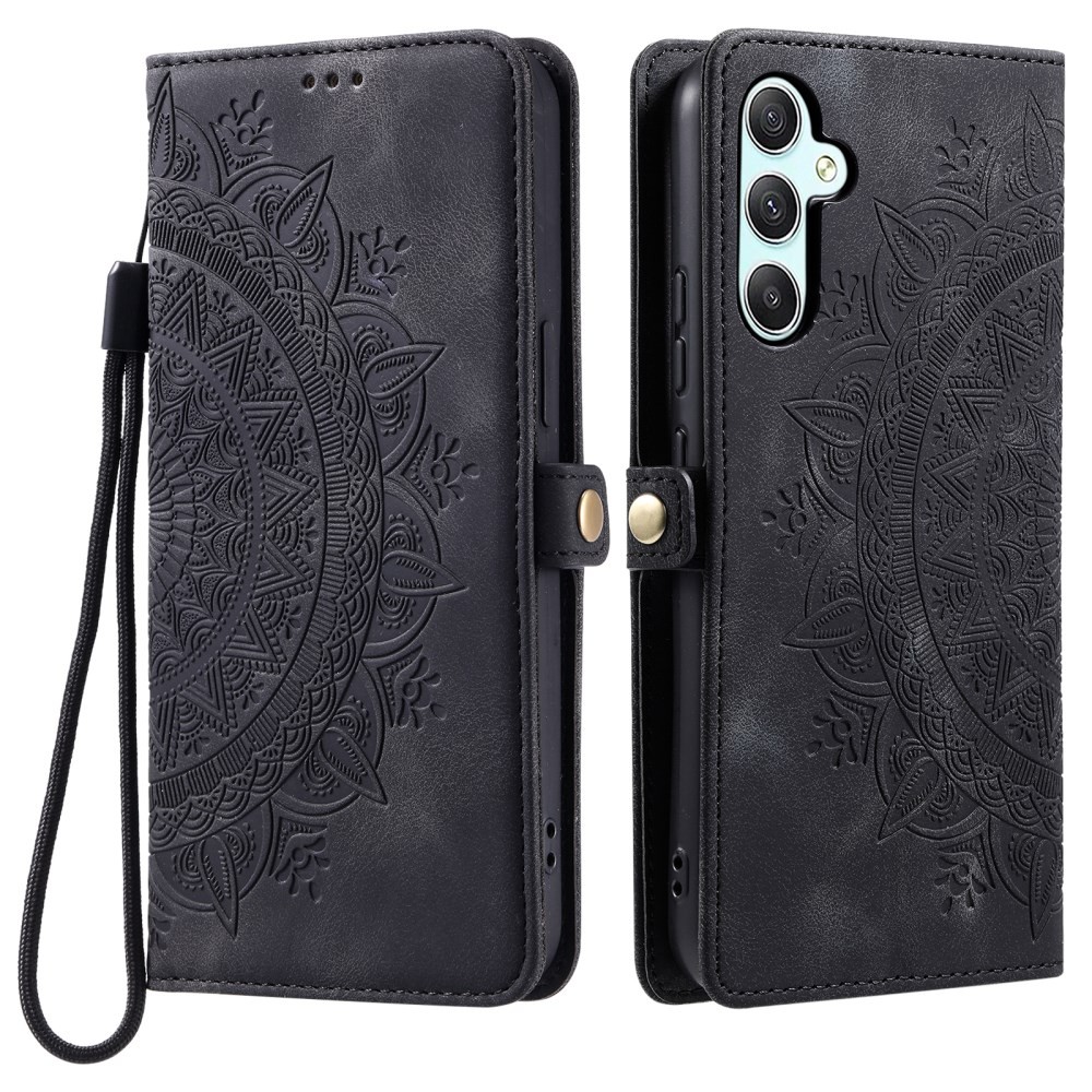 Samsung Galaxy S25 FE 5G Mandala Flower Θήκη Πορτοφόλι Black