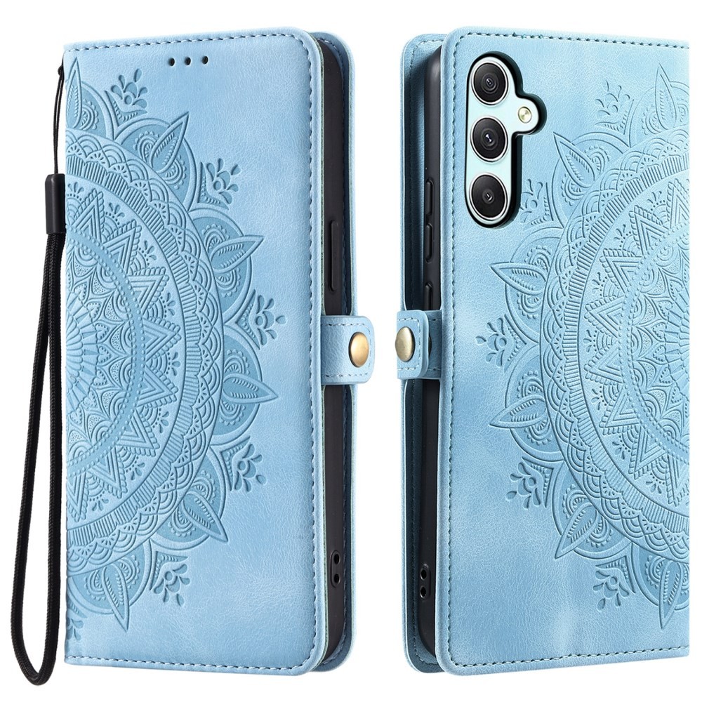Samsung Galaxy S25 FE 5G Mandala Flower Θήκη Πορτοφόλι Lake Blue