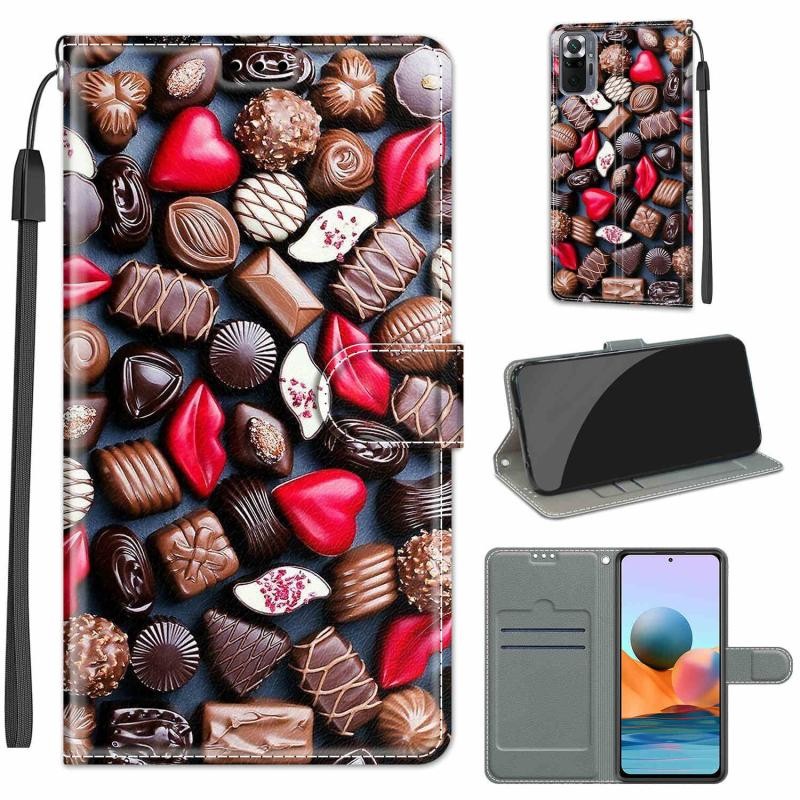 Xiaomi Redmi Note 10 Pro Colored Drawing Θήκη Πορτοφόλι Chocolates
