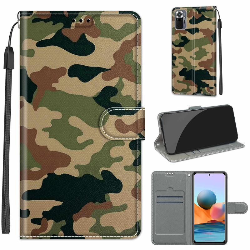 Xiaomi Redmi Note 10 Pro Colored Drawing Θήκη Πορτοφόλι Camouflage