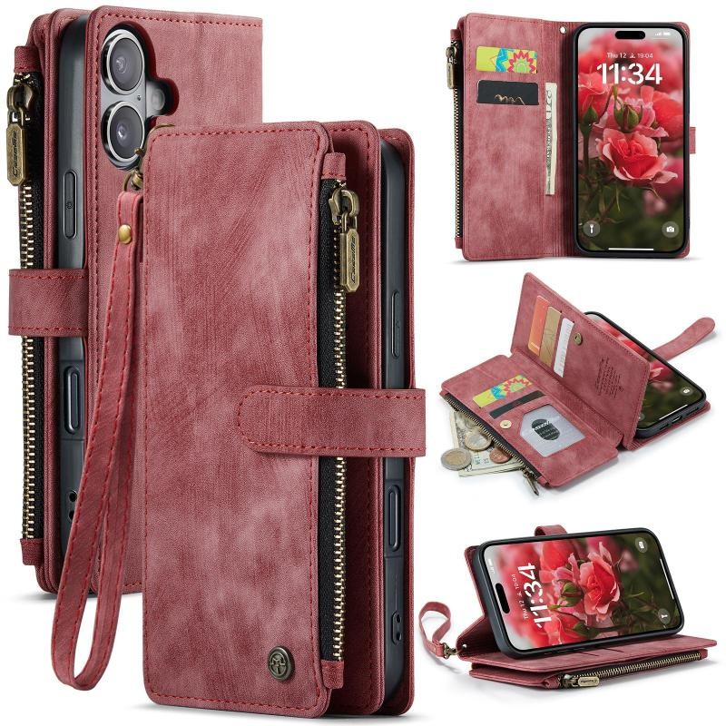 Apple iPhone 17 CaseMe C30 Multifunctional Θήκη Πορτοφόλι Wine Red