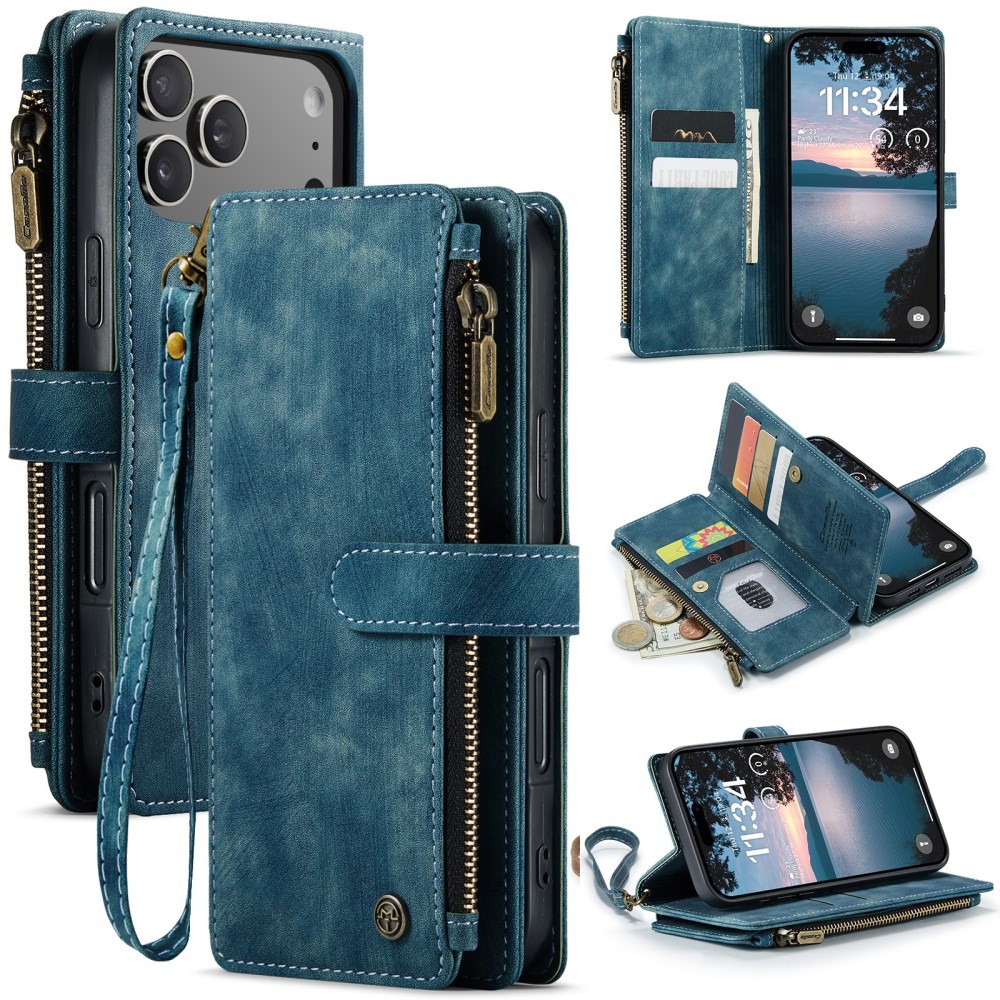 Apple iPhone 17 Pro CaseMe C30 Multifunctional Θήκη Πορτοφόλι Green Blue