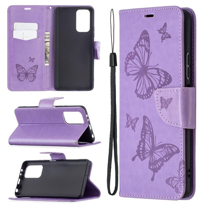 Xiaomi Redmi Note 10 Pro Two Butterflies  Θήκη Πορτοφόλι Purple