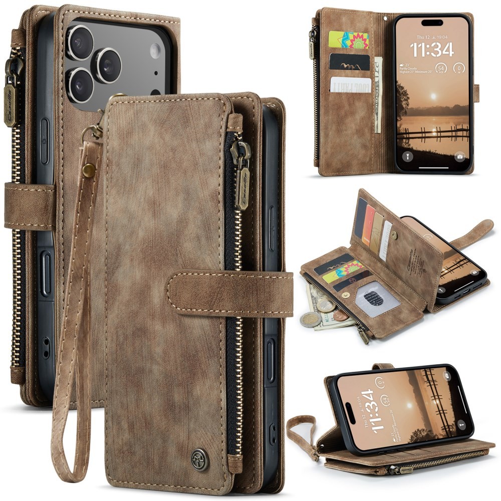 Apple iPhone 17 Pro Max CaseMe C30 Multifunctional Θήκη Πορτοφόλι Brown