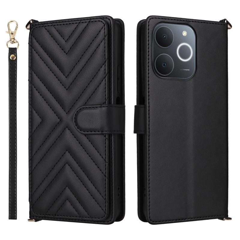 Realme Note 70T 4G Puff Lines Θήκη Πορτοφόλι Black