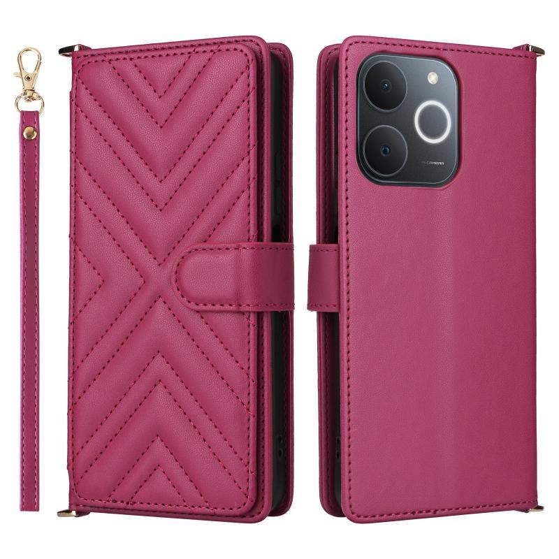 Realme Note 70T 4G Puff Lines Θήκη Πορτοφόλι Rose Red