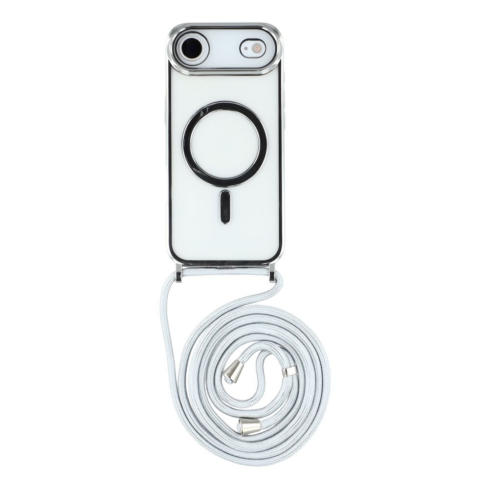 Apple iPhone Air Electroplated MagSafe Θήκη Σιλικόνης με Λουράκι Silver