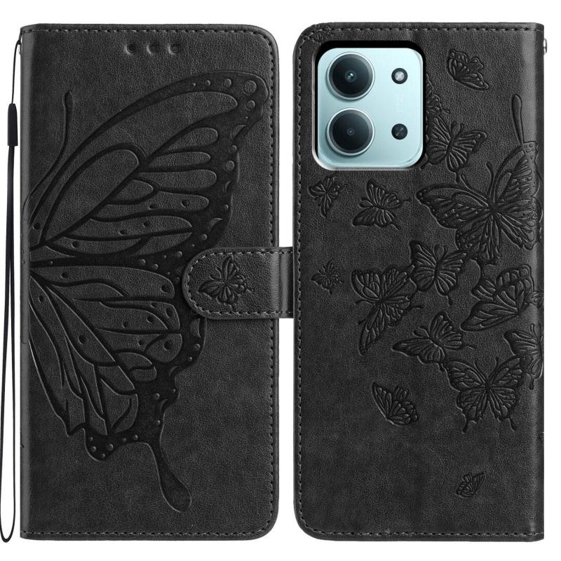 Xiaomi Redmi 15C 4G-5G / Poco C85 4G Butterflies Θήκη Πορτοφόλι Black