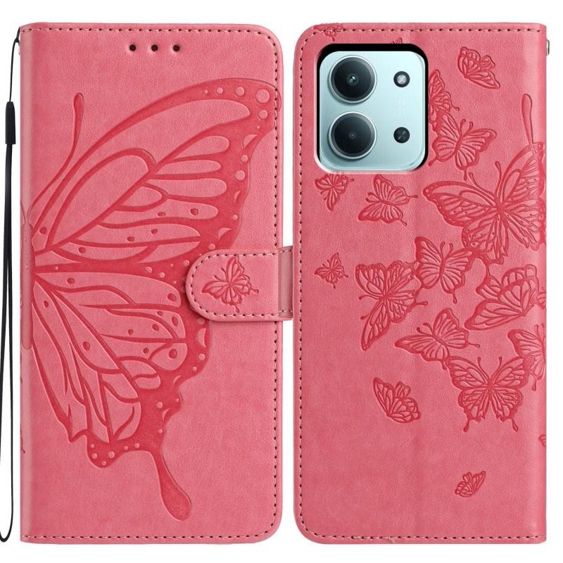 Xiaomi Redmi 15C 4G-5G / Poco C85 4G Butterflies Θήκη Πορτοφόλι Pink
