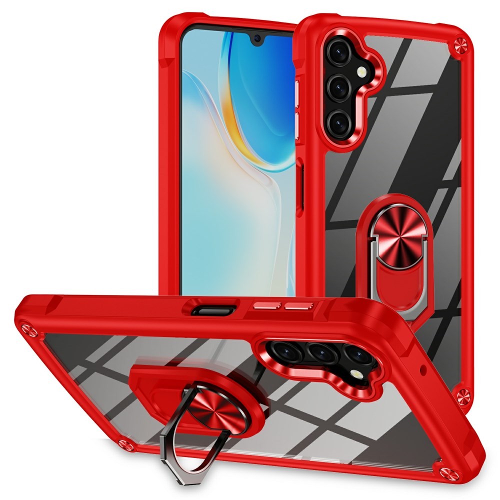 Samsung Galaxy A17 4G / 5G Lens Protection Σκληρή Θήκη με Δαχτυλίδι Red